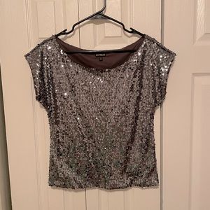 Sequin gray top